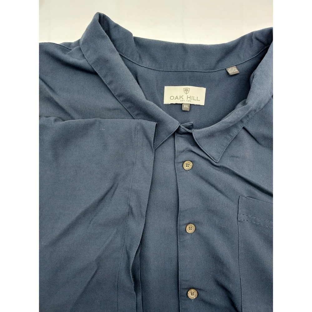 Oak Hill 6XL Mens Button Up Shirt Short Sleeve Casual Collared Blue 6XL